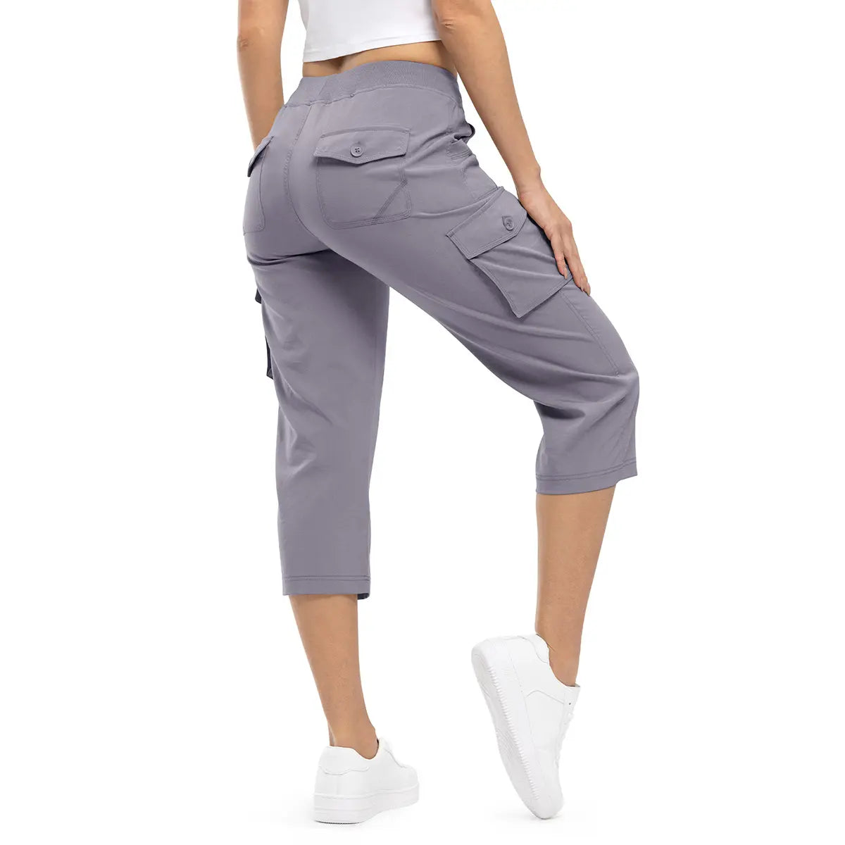 🌿🌿Womens Lightweight Capris Hiking Pants 6 Pockets Quick Dry Cargo Outdoor Trip Loose Shorts COMFY MOMS OVER 30