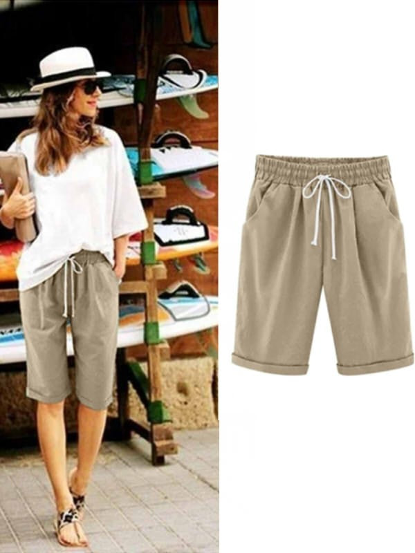 🔥🔥Limited time sale  Women's Casual Loose-Fit Cotton Summer Shorts with Pockets