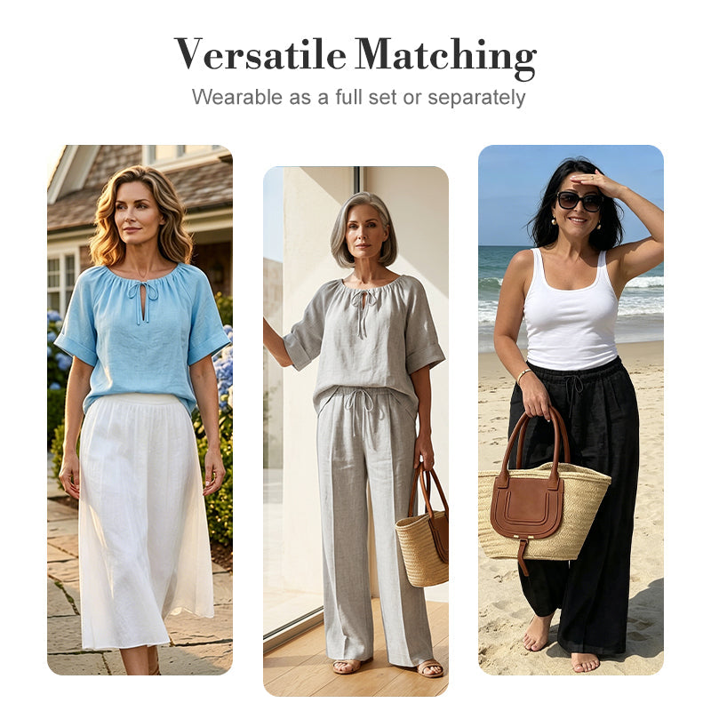 🔥🔥🔥𝑪𝑳𝑬𝑨𝑹𝑨𝑵𝑪𝑬 𝑰𝑻𝑬𝑴🎉 𝐓𝐨𝐝𝐚𝐲 4𝟗% 𝐎𝐅𝐅Women's Drawstring Top & Pants 2-Piece Set – Relaxed Fit, Comfortable & Perfect for Lounging or Everyday Style 🌸