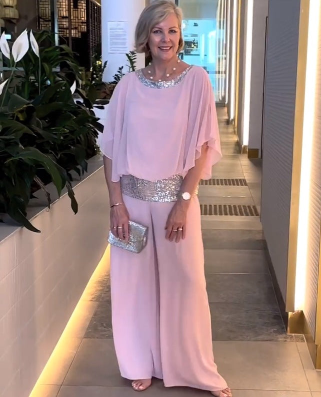 🔥🔥🔥𝑪𝑳𝑬𝑨𝑹𝑨𝑵𝑪𝑬 𝑰𝑻𝑬𝑴🎉 𝐓𝐨𝐝𝐚𝐲 4𝟗% 𝐎𝐅𝐅Sequined Colorblock Elegant Two-piece Set