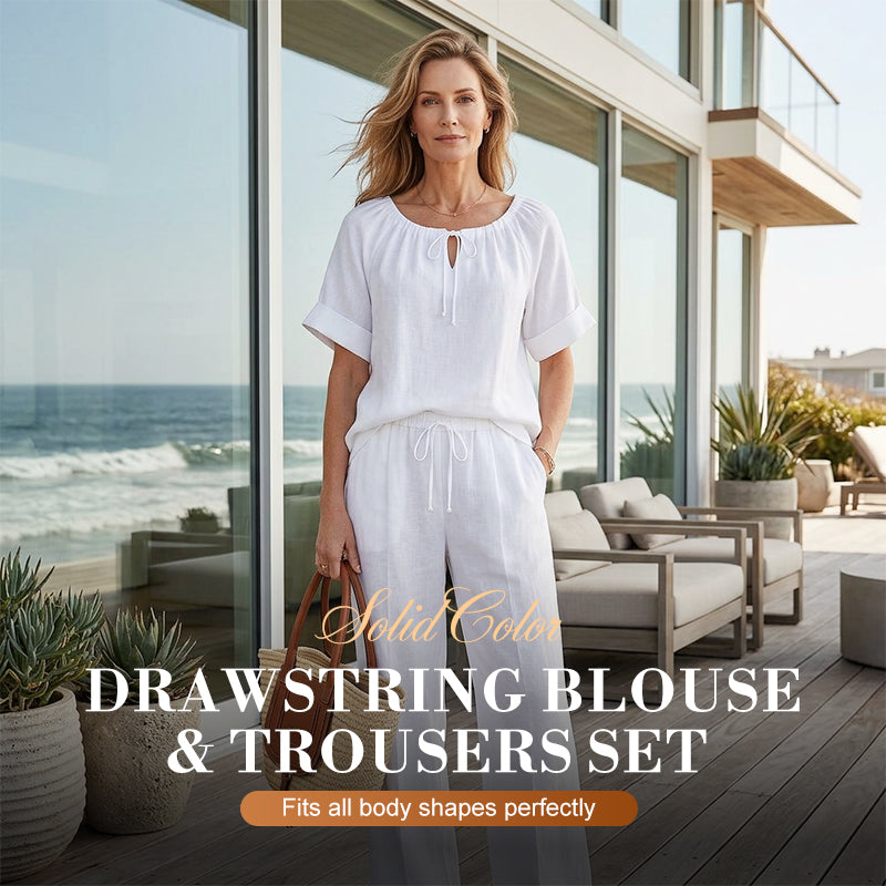🔥🔥🔥𝑪𝑳𝑬𝑨𝑹𝑨𝑵𝑪𝑬 𝑰𝑻𝑬𝑴🎉 𝐓𝐨𝐝𝐚𝐲 4𝟗% 𝐎𝐅𝐅Women's Drawstring Top & Pants 2-Piece Set – Relaxed Fit, Comfortable & Perfect for Lounging or Everyday Style 🌸