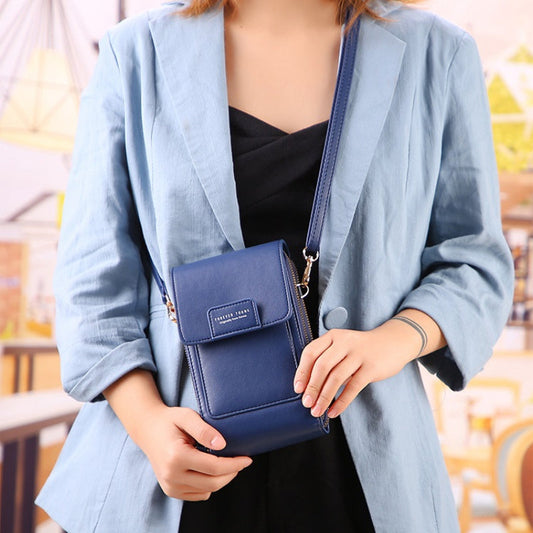 🌷🌷Fashionable Soft Vegan Leather Double Zipper Cross-body Wallet Bags