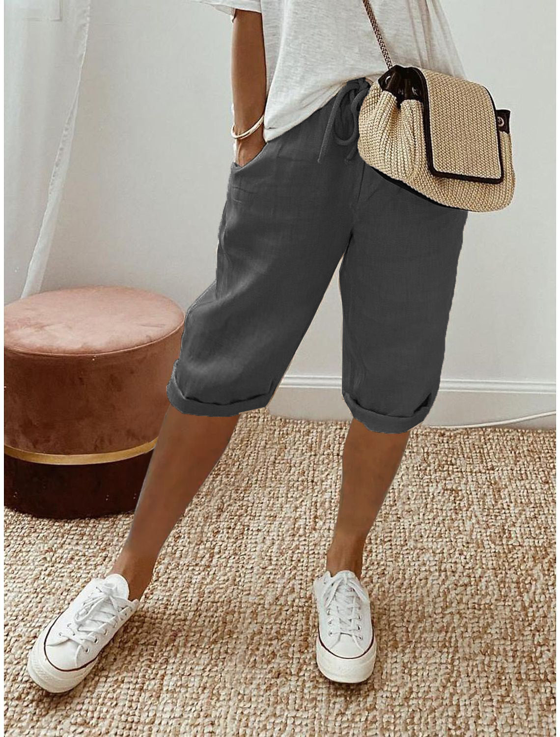 🌷🌷Time-Limited Special Price: 29.99!!⏰Women's Casual Cotton Linen Capris