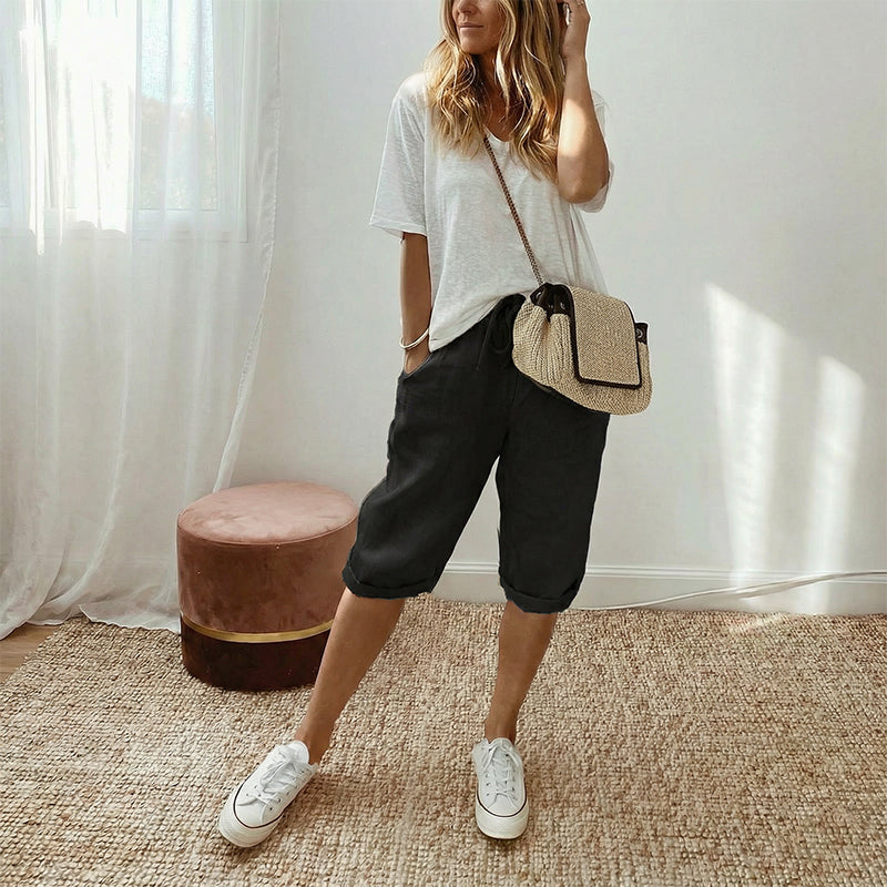🌷🌷Time-Limited Special Price: 29.99!!⏰Women's Casual Cotton Linen Capris